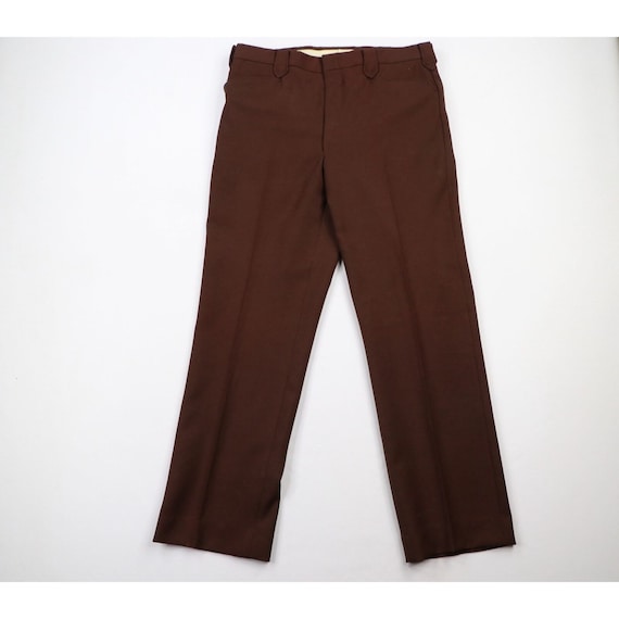 70s Mens Size 36x32 Flared Wide Leg Knit Chinos Ch
