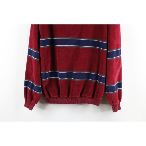 70s Streetwear Mens Large Striped Color Block Vel… - image 3