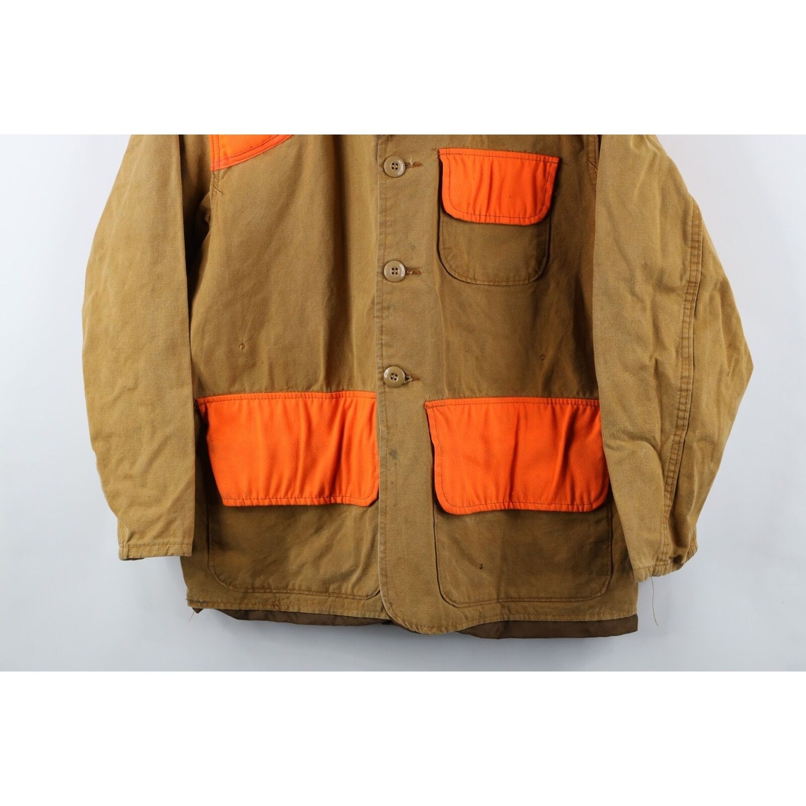 【メール便送料無料対応可】 60s 70s Streetwear Mens Large Distressed Canvas Hunting ジャケット・アウター