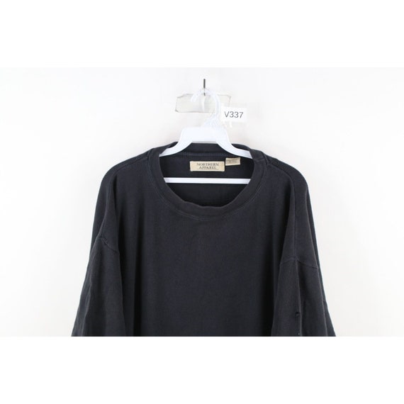 90s Streetwear Mens XL Faded Blank Baggy Fit Ribb… - image 2