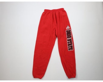 90s Boys 16 / 18 Faded Spell Out Ohio State University Sweatpants Joggers USA, Vintage Ohio State Buckeyes Joggers, 1990s Cuffed Sweatpants