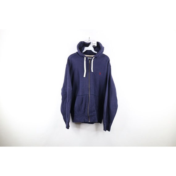 Navy blue and cheap red polo hoodie