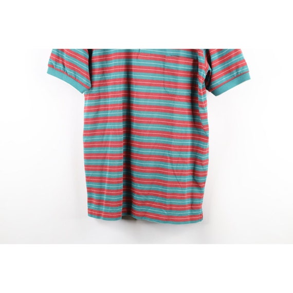 70s Streetwear Mens Medium Faded Striped Collared… - image 3