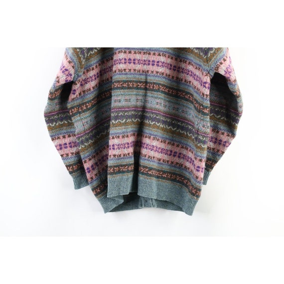 90s Eddie Bauer Womens Large Wool Knit Fair Isle … - image 8