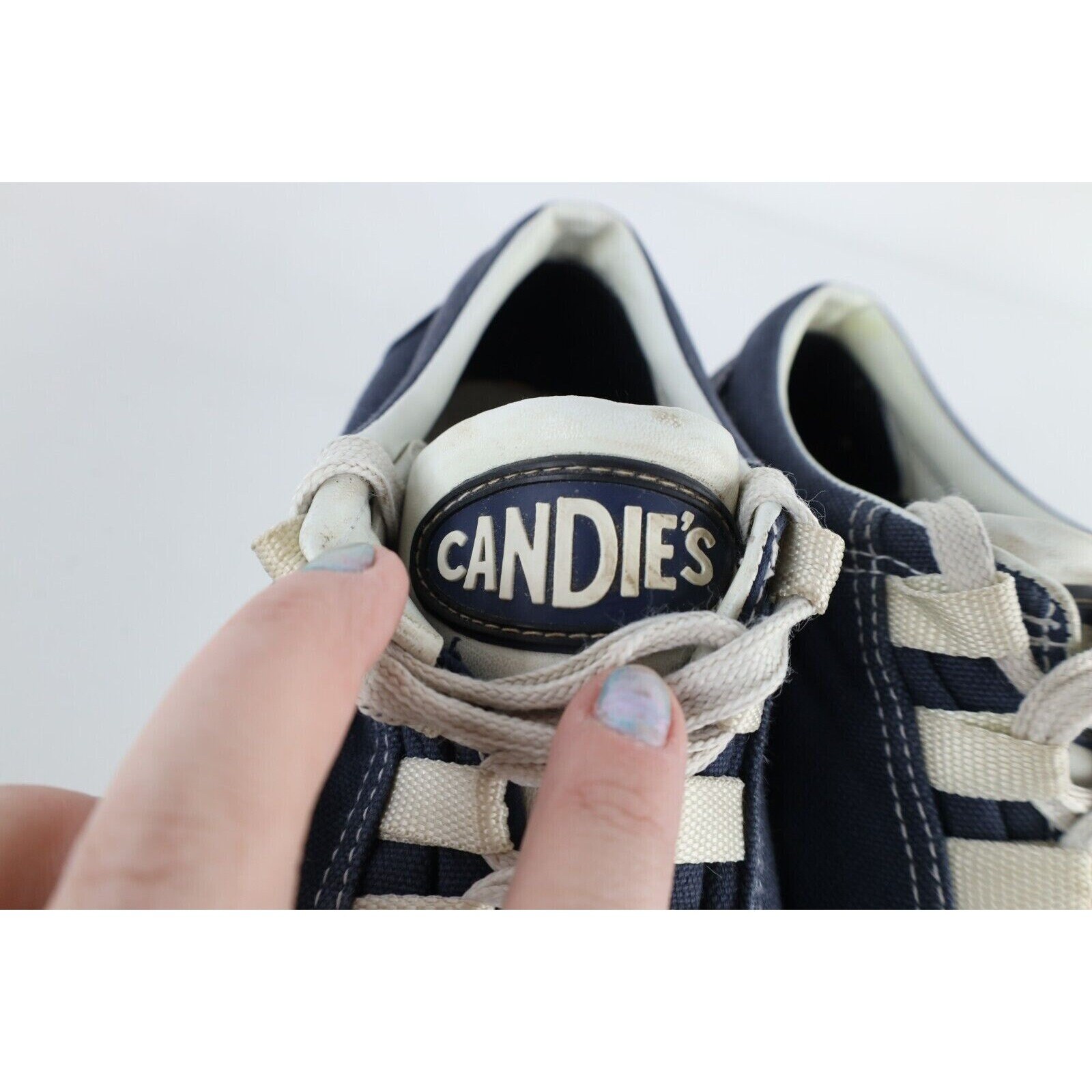 Vintage 90s Y2K Candies Womens 6.5 Spell Out Canvas Platform