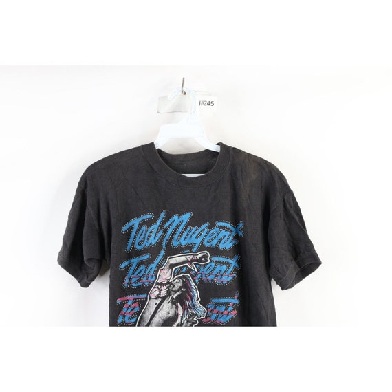 80s Mens Small Distressed Ted Nugent In Concert B… - image 2