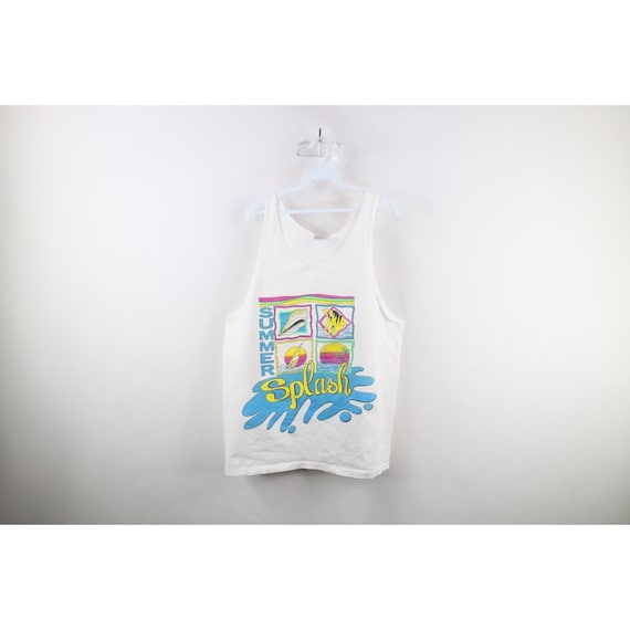 90s Streetwear Mens XL Spell Out Summer Splash Be… - image 1