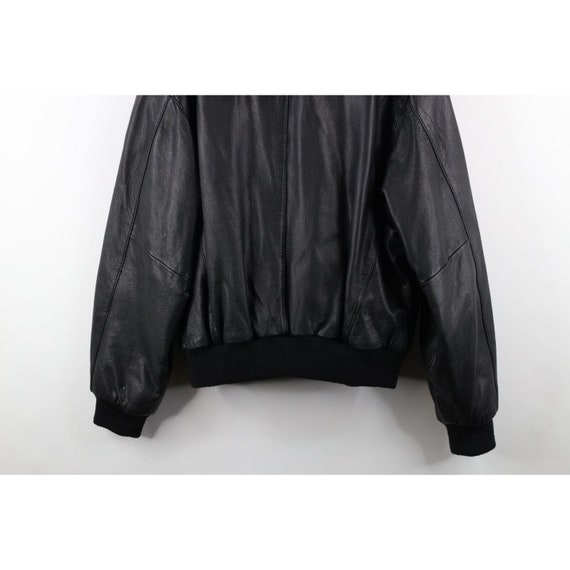 90s Streetwear Mens Medium Lined Full Zip Leather… - image 10