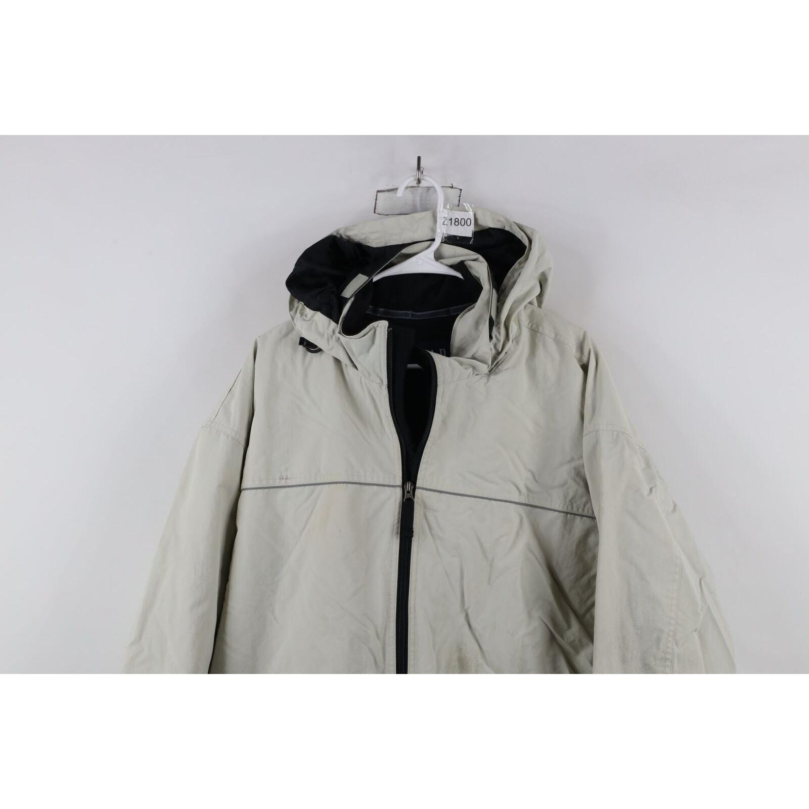 ジャケット・アウター 90s old GAP nylon zip up jacket y2k XXL 90s Y2K Gap Mens XL Distressed Fleece Lined Full Zip Hooded