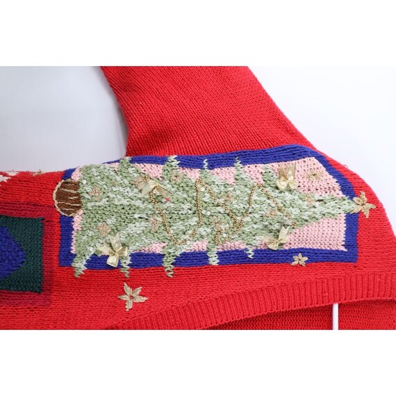 90s Streetwear Womens Large Hand Knit Christmas B… - image 5