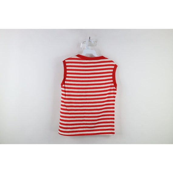 70s Streetwear Womens Large Striped Knit Sleevele… - image 4