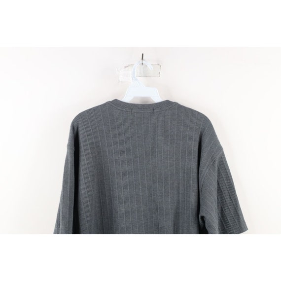90s Streetwear Mens Large Faded Blank Ribbed Knit… - image 7