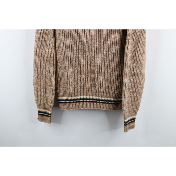60s 70s Dapper Mens Large Wool Blend Chunky Ribbe… - image 3