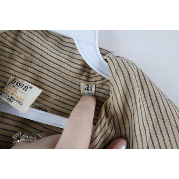 50s 60s Streetwear Mens Small Cat Eye Button Stri… - image 6