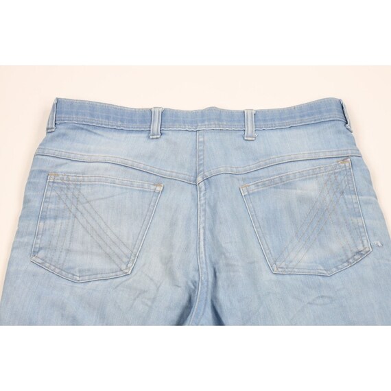 70s Streetwear Mens 34x30 Distressed Wide Leg Bel… - image 10