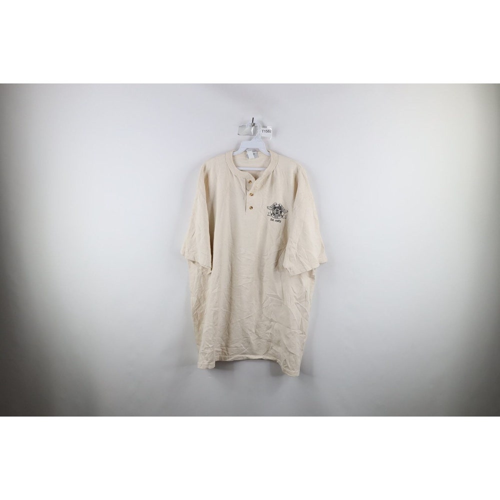 Vintage Y2K 2002 Mens 2Xl Spell Out Atlanta Harley Owners Group Henley T-Shirt, Vintage Harley Davidson T-Shirt, Mens Vintage Henley T-Shirt