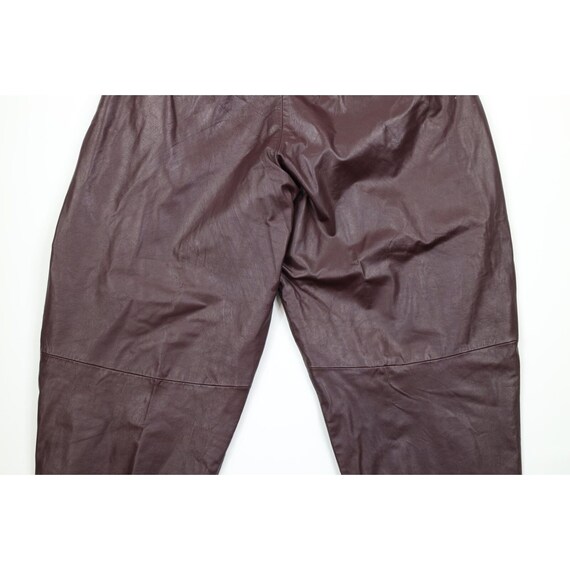 90s Streetwear Mens 42x31 Distressed Pleated Leat… - image 10
