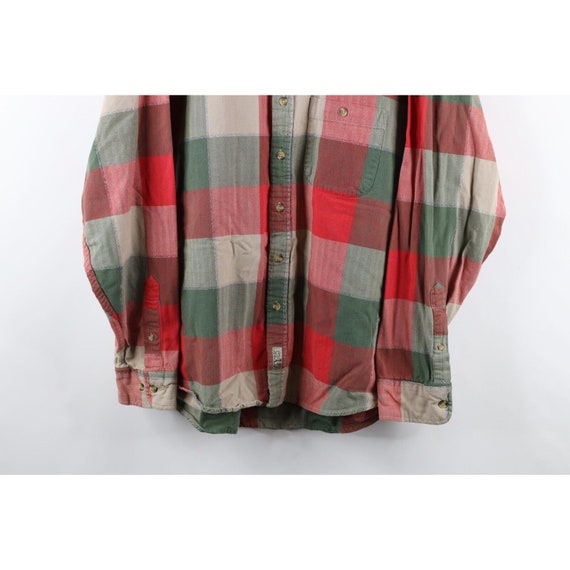 90s Streetwear Mens Large Thrashed Flannel Collar… - image 3