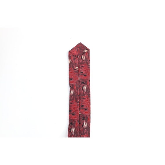 40s 50s Rockabilly Brocade Silk Skinny Neck Tie D… - image 5