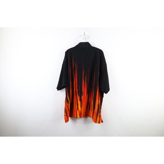 90s Streetwear Mens Size XL Baggy Fit Fire Flames… - image 10