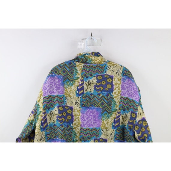 90s Streetwear Womens Size Large Rainbow Flower S… - image 10