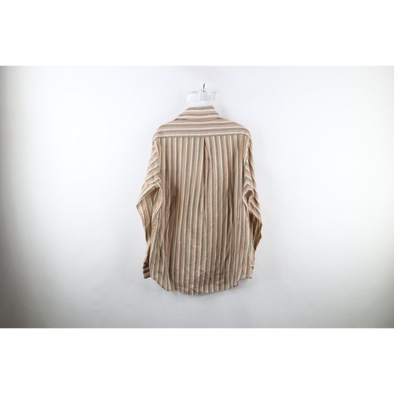 50s 60s Streetwear Mens Large Rainbow Striped Col… - image 7