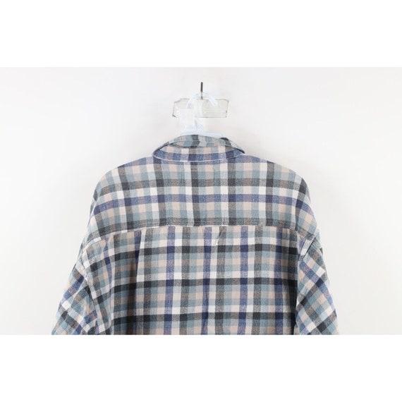 90s Streetwear Mens XL Faded Collared Flannel But… - image 8