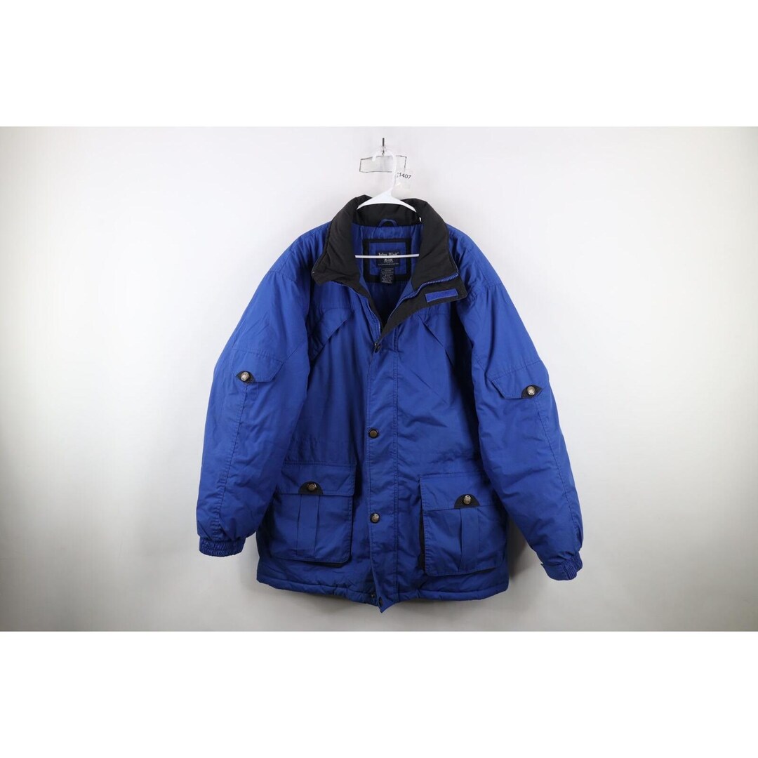 90s Streetwear Mens XLT Distressed Winter Puffer Parka Jacket Royal ...