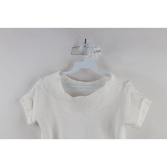 70s Streetwear Womens Small Blank Cotton Knit Sho… - image 2