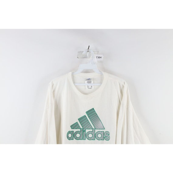 90s Adidas Mens XL Spell Out Big Logo Long Sleeve… - image 2