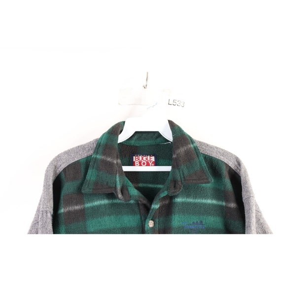 90s Streetwear Mens Small Color Block Collared Fl… - image 2