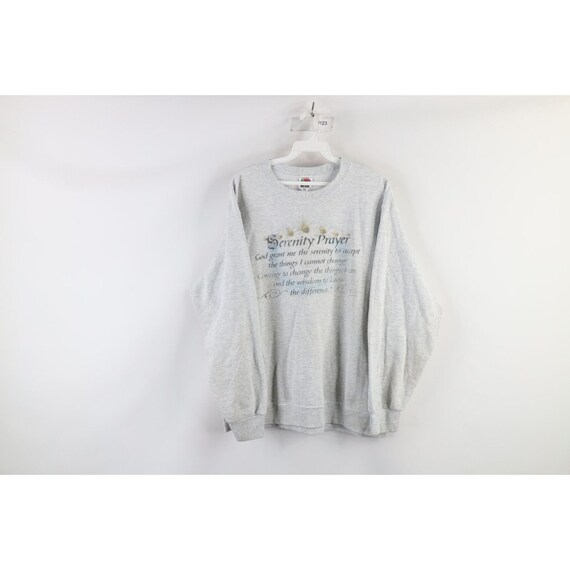 90s Womens Large Distressed Spell Out Serenity Pr… - image 1
