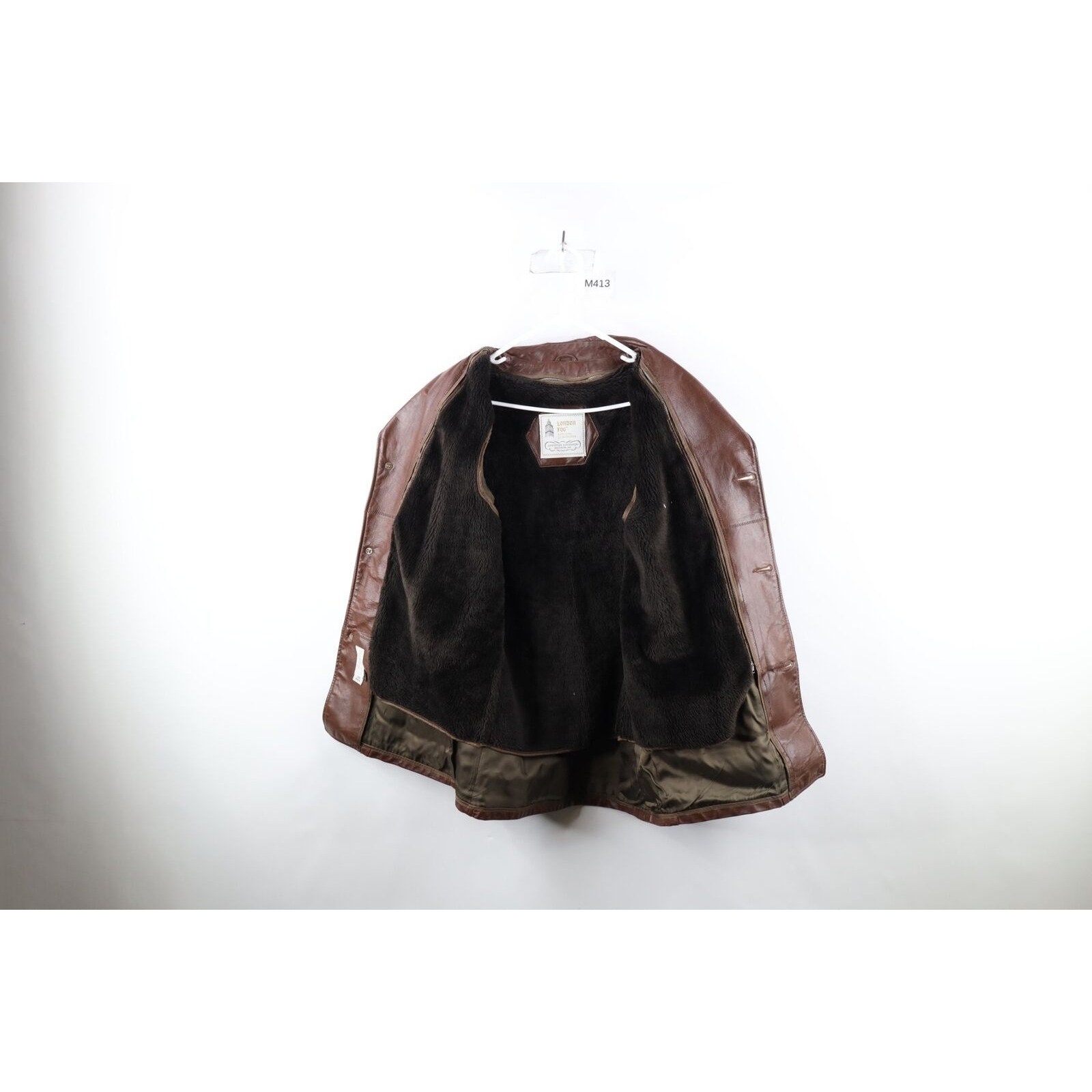 Vintage 70s Streetwear Mens 38 Distressed Lined Leather