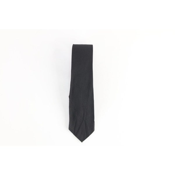 40s 50s Rockabilly Blank Neck Tie Dress Tie Wedding Solid Black USA, Vintage Mens Neck Tie, 1940s Neck Tie, Wedding Tie, Vintage Neck Tie