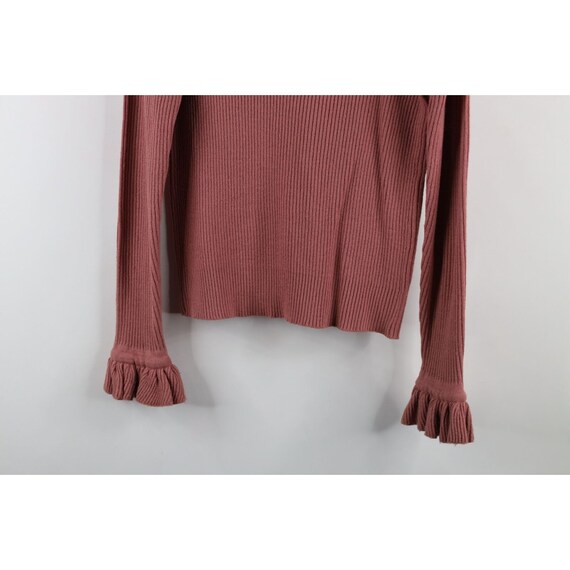 70s Streetwear Womens Large Ribbed Knit Ruffled F… - image 9