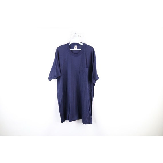 90s Streetwear Mens 3XL Blank Short Sleeve Pocket… - image 1