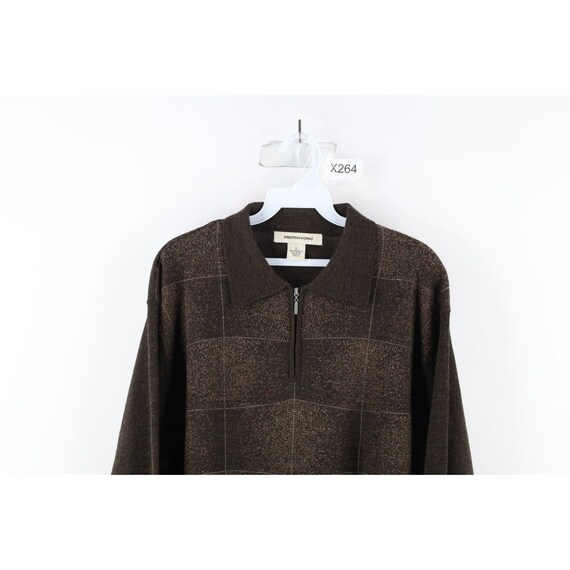 90s Streetwear Mens Large Wool Blend Knit Half Zi… - image 2