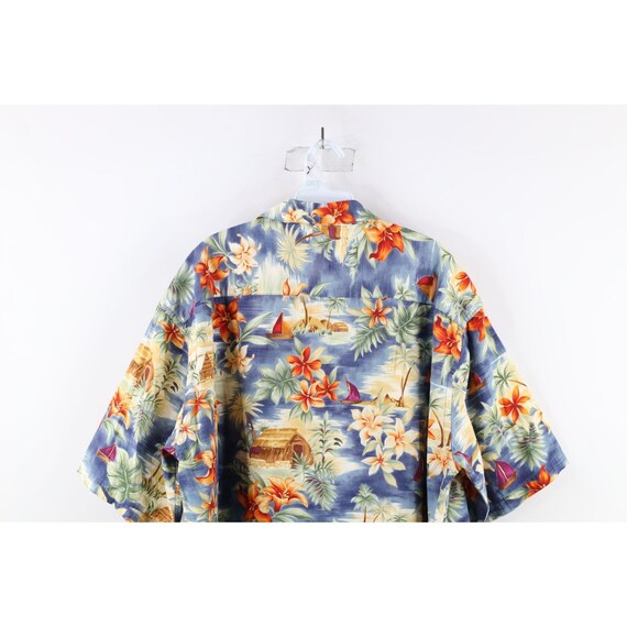 90s Streetwear Mens XLT All Over Print Flower Bea… - image 7