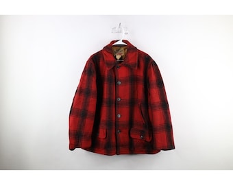 Vintage 1950s L.L. Bean Buffalo Plaid Mackinaw Cruiser Jacket  