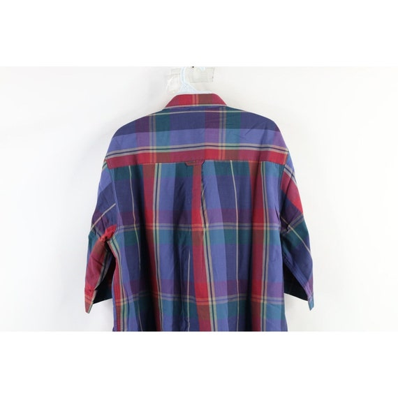 90s Streetwear Mens Large Faded India Madras Plai… - image 6