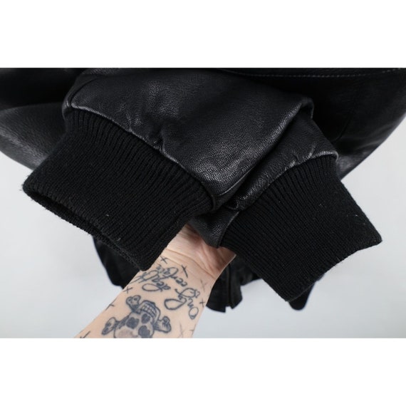 90s Streetwear Mens Medium Lined Full Zip Leather… - image 4