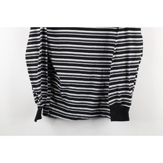 90s Streetwear Mens Large Faded Striped Thermal W… - image 3