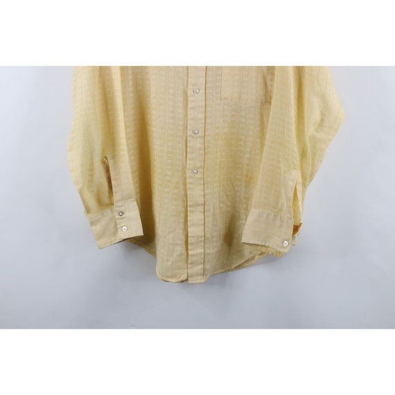 60s 70s Mens Large Distressed Gauzy Weave Collare… - image 3