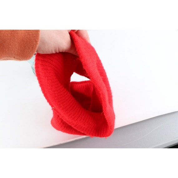 90s Streetwear Acrylic Knit One Hole Robber Beani… - image 5