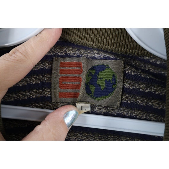 90s IOU Streetwear Mens Large Geometric Knit Coll… - image 7