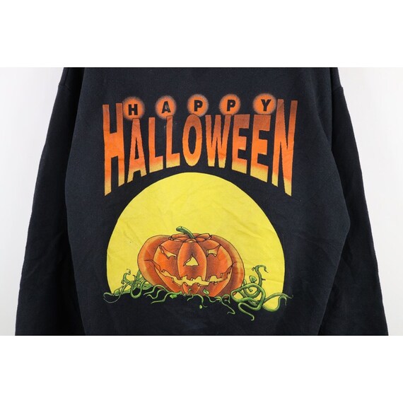 90s Womens Large Distressed Happy Halloween Pumpk… - image 4