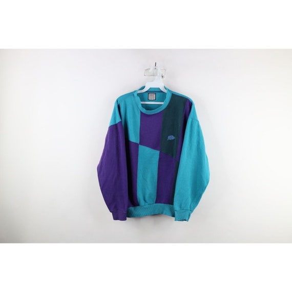 90s IOU Streetwear Mens Small Distressed Color Bl… - image 1