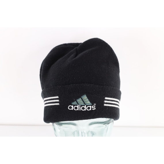 90s Adidas Spell Out Striped Winter Knit Beanie Ha