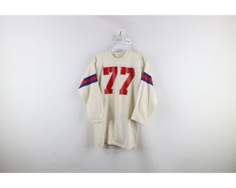 60s 70s Boys Large Striped New York Giants Football Jersey White #77 USA, Vintage New York Giants Football Jersey, 1960s Jersey, Boys Jersey
