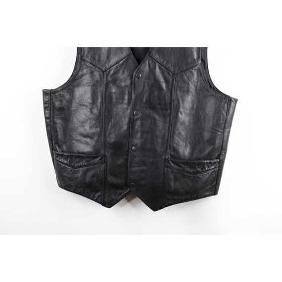 90s Streetwear Mens 46 Distressed Blank Leather M… - image 3